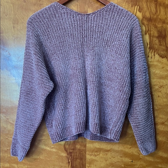 Pink Rose Light Plum V-Neck Sweater - Picture 4 of 5